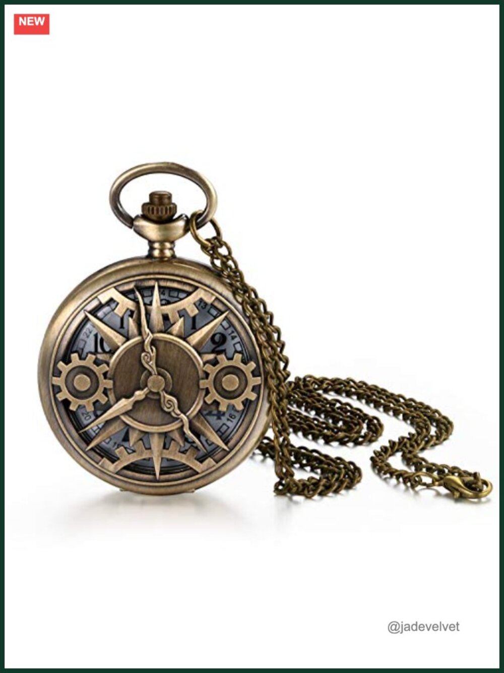 Steampunk Pocket Watch Necklace Bronze Gear Skeleton Quartz Vintage Pendant